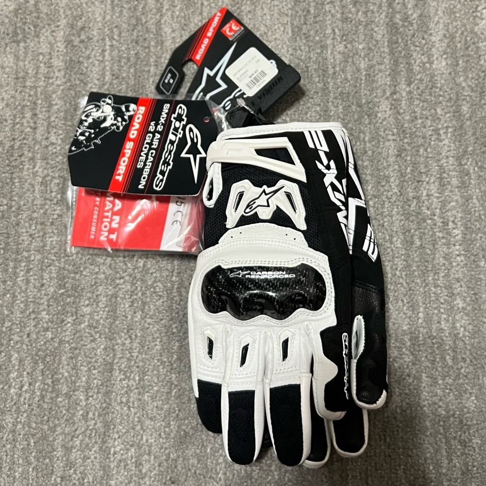 Alpinestars Black and White Racing Gloves